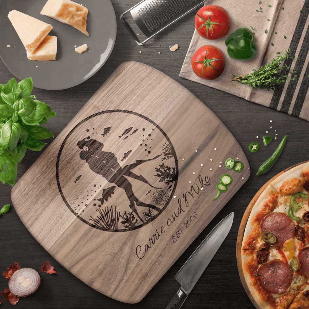 Scuba, scuba art, scuba cutting board